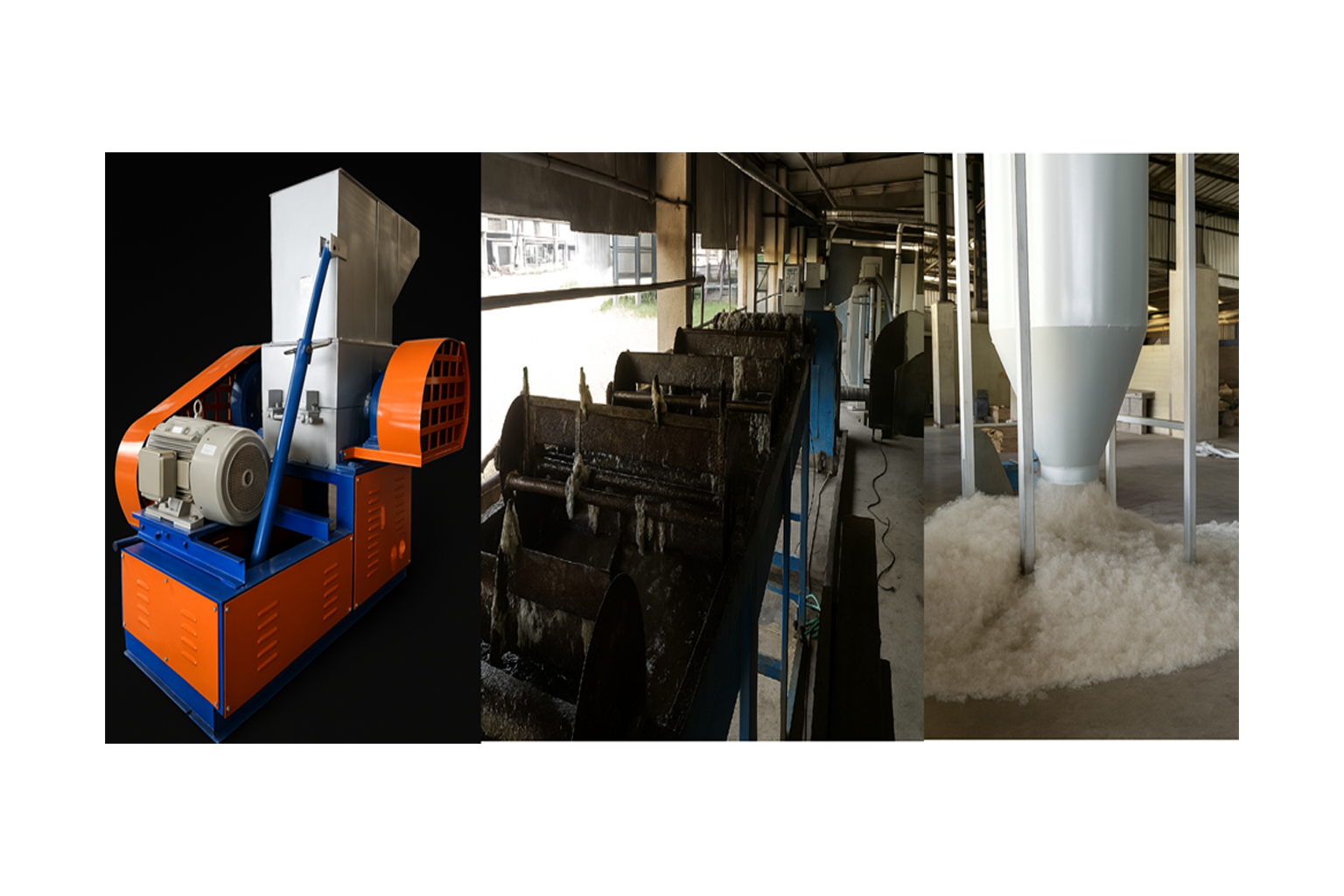 Heavy-duty injection molding machine with molten plastic being formed in a clean industrial environment